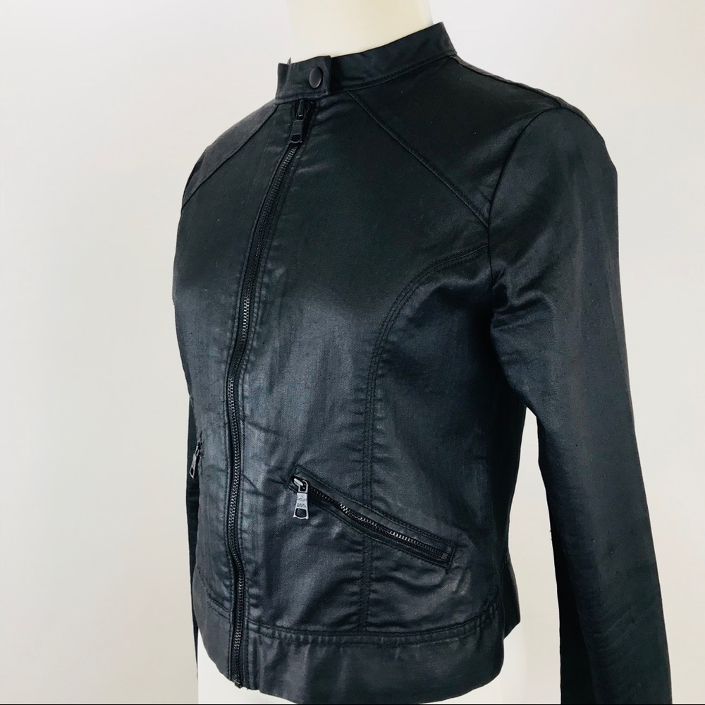 Banana Republic Motorcycle Coated Denim Jacket